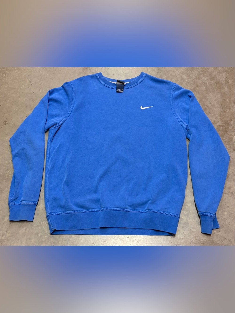 Nike Blue Crewneck Sweatshirt with White Swoosh
